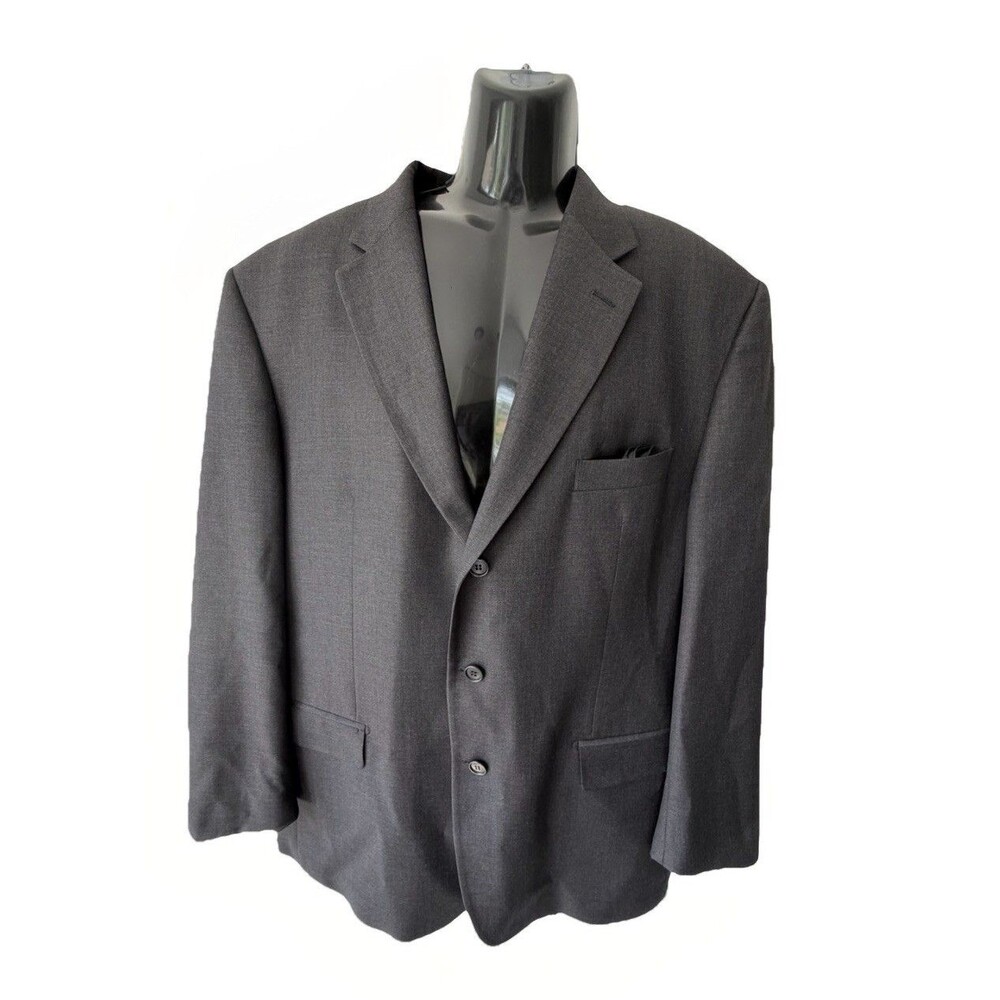 Principe Italy Made Wool Sport Coat 48L Charcoal Gray Blazer Double Vent Jacket